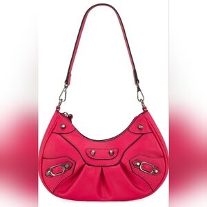 Montana West MEDIUM Shoulder Purses Crescent Hobo Bags Trendy Purses Pink